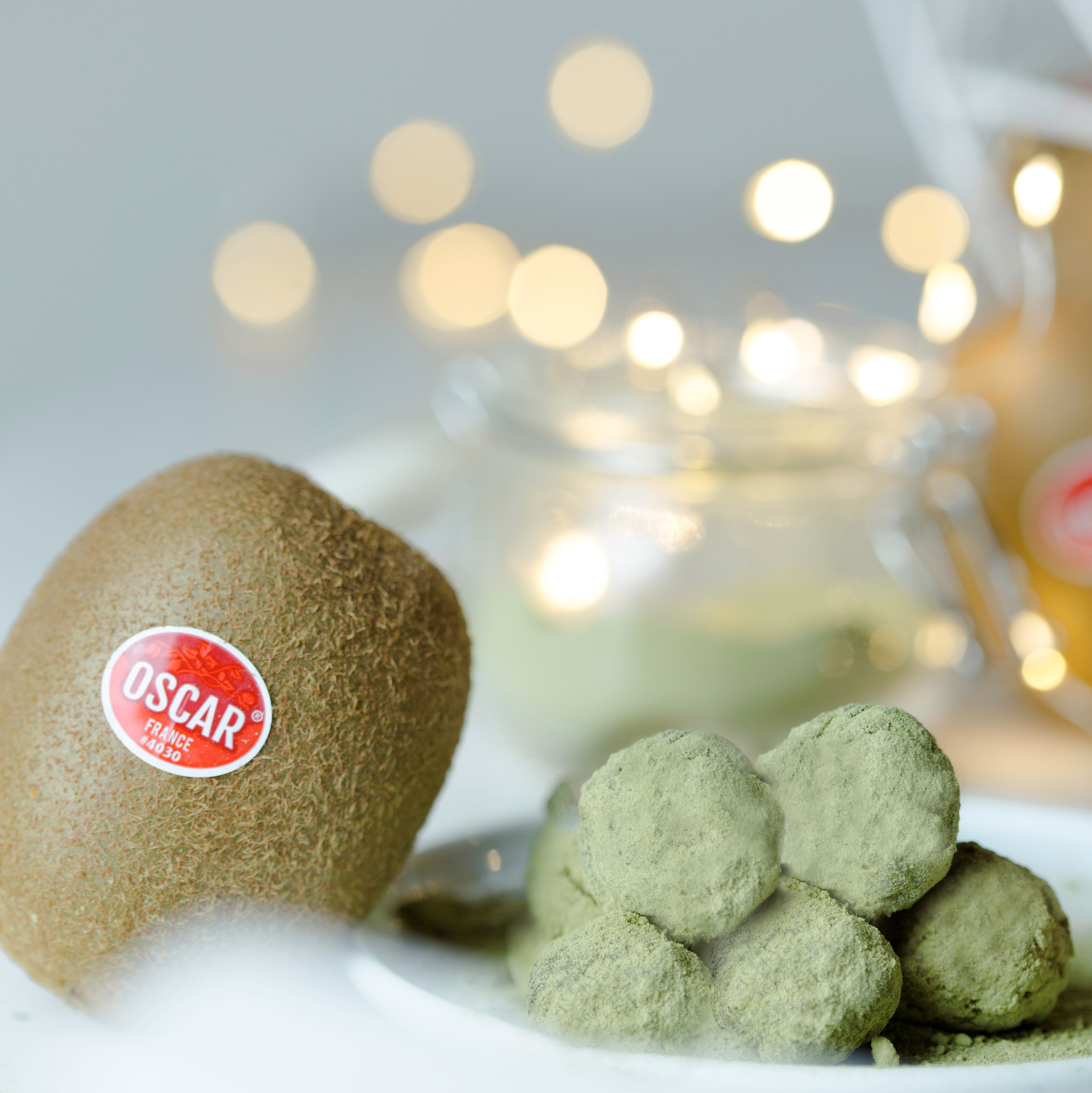 Oscar® kiwi fruits and matcha tea truffles
